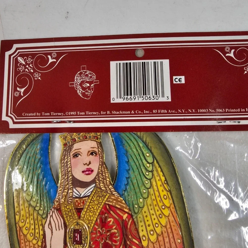 VTG Christmas Paper Angel Tree Topper 1995 Shackman‎ Diecut 11 Inch Tall